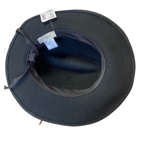 NWT Gottex Aurora 100% Wool Felt Charcoal Black Fedora Hat OSFM main image 12